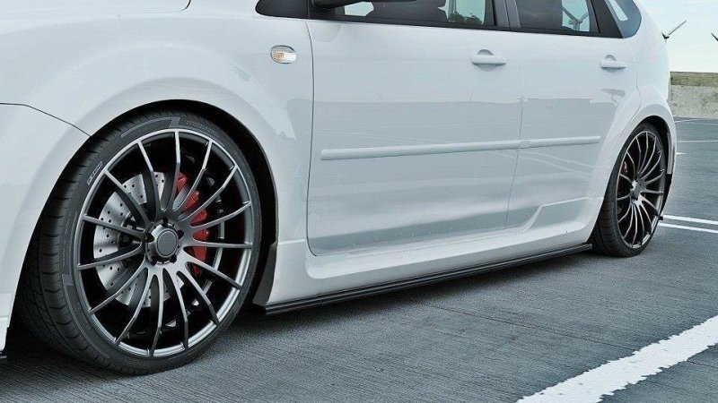 Maxton Seitenschweller Ansatz für Ford Focus ST Mk2 schwarz Hochglanz FO-FO-2-ST-SD1-G