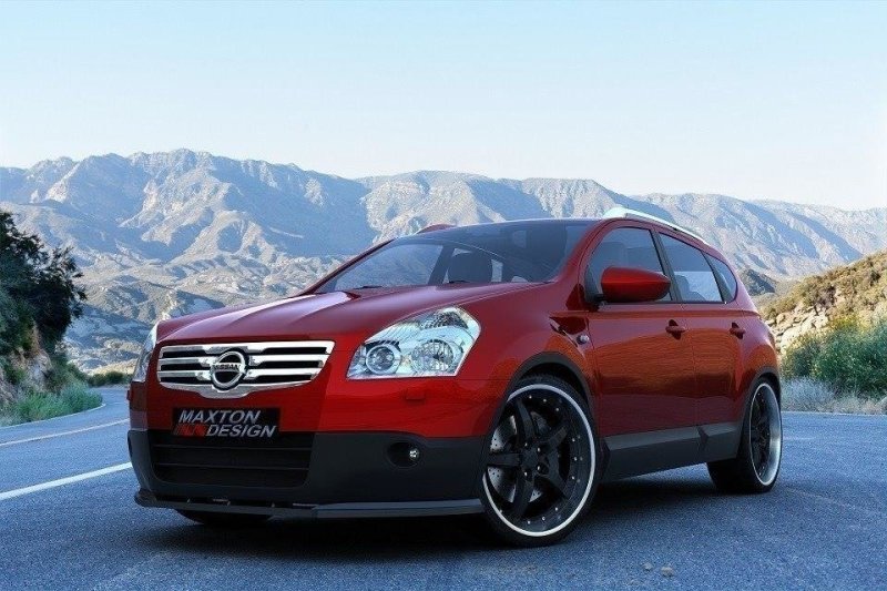 Maxton Front Ansatz für NISSAN QASHQAI vor Facelift schwarz Hochglanz NI-QA-1-FD1-G