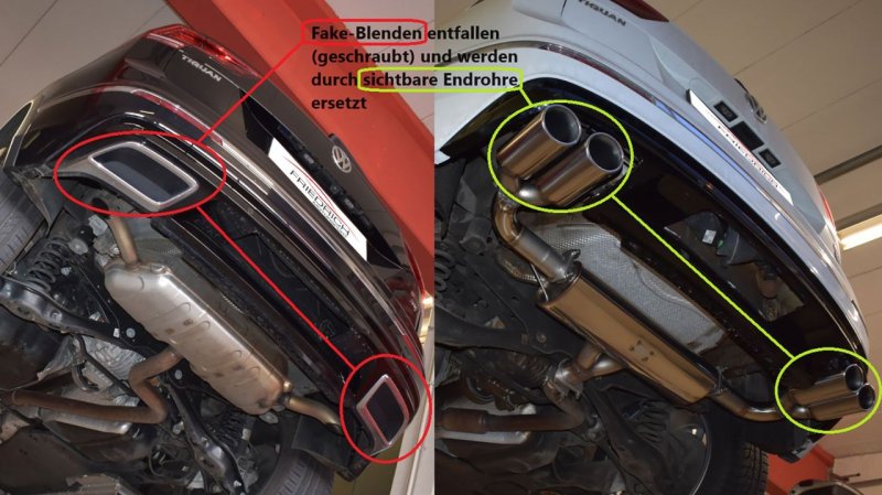 Friedrich Motorsport 76mm Duplex-Sportendschalldämpfer VW Tiguan II 971439BTLD-X3-X