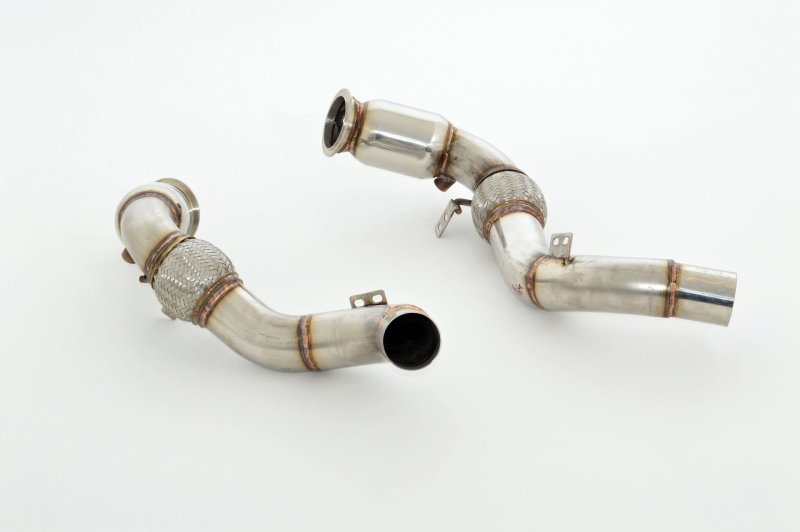 Friedrich Motorsport 2x 76mm Downpipe mit 200 Zellen Sport-Kat. Edelstahl 981347-X3-DPKA