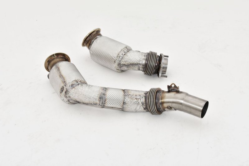 Friedrich Motorsport 2x80/65mm Downpipe mit 200 Zellen HJS Sport-Kat. Edelstahl 981371-DPKAHJS