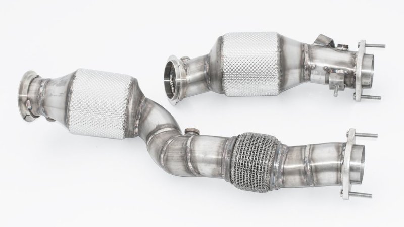 Friedrich Motorsport 2x76mm Downpipe mit 200 Zellen Motorsport-Kat. Edelstahl 981378T-X3-DPKAECE