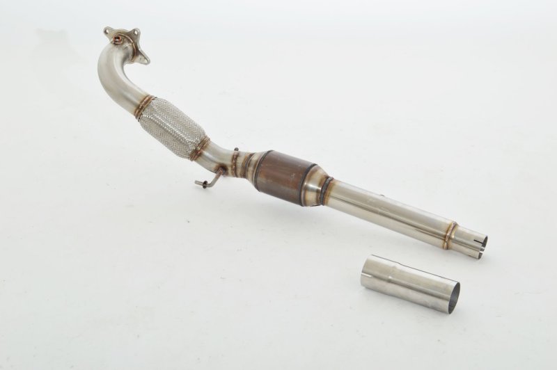 Friedrich Motorsport 76mm Downpipe mit 200 Zellen Sport-Kat. Edelstahl 981416-X3-DPKATG