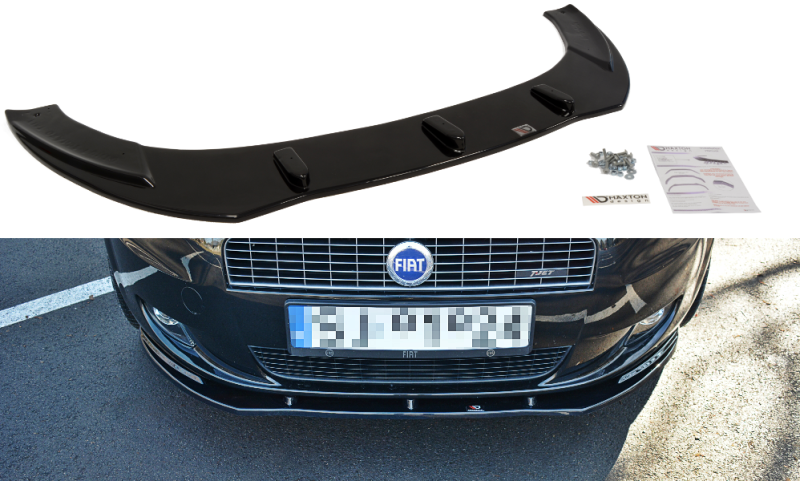 Maxton Front Ansatz für FIAT GRANDE PUNTO STANDARD schwarz Hochglanz FI-GP-1-FD1-G