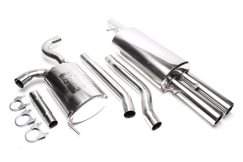 TA Technix Edelstahlanlage VW Passat Limousine, Variant 3B, 3BG, B5, B6 2 x 76mm rund + gebördelt EVO3BAE276