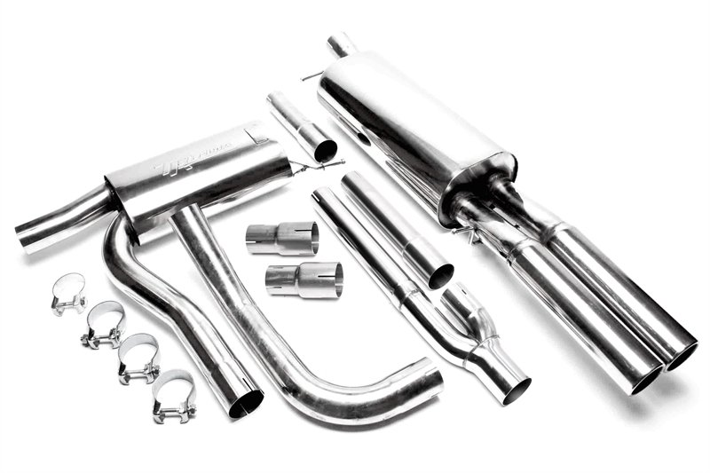 TA Technix Edelstahlanlage Audi A4 Limousine, Avant 8D, B5 2x76mm rund + gebördelt EVOA4AE276