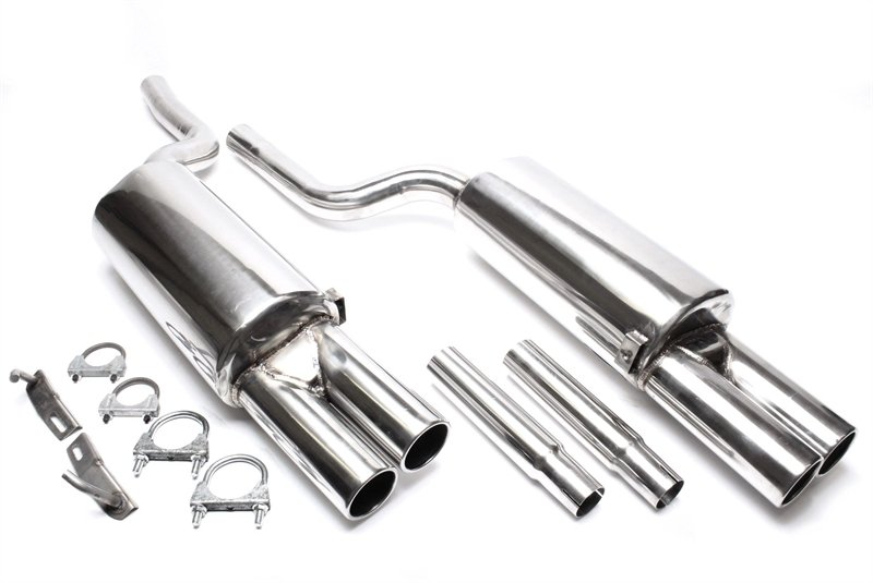 TA Technix Edelstahlanlage Audi A6 Quattro Limousine, Avant 4B 2 x 76mm L und R rund + gebördelt EVOA6QAE276