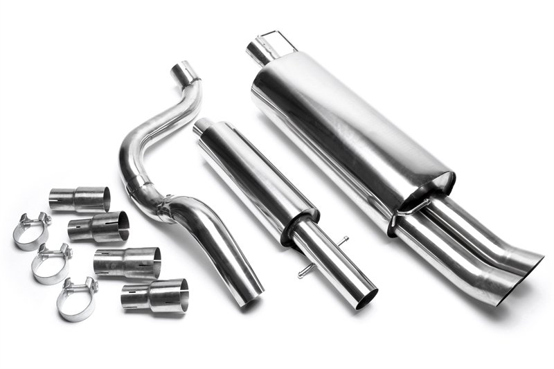 TA Technix Edelstahlanlage Audi A3 8L 2x76mm DTM rund + scharf EVOG4AED76