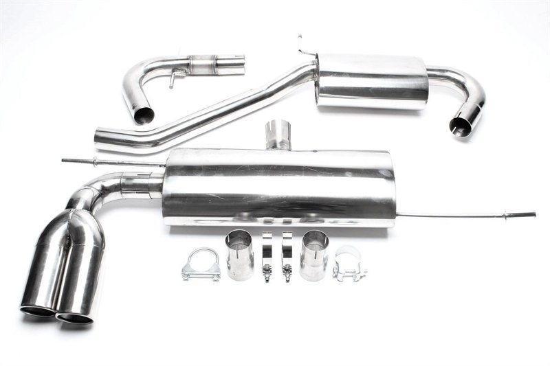 TA Technix Edelstahlanlage Audi A3 8P 2x76mm rund + gebördelt *EVOG5AE276-1