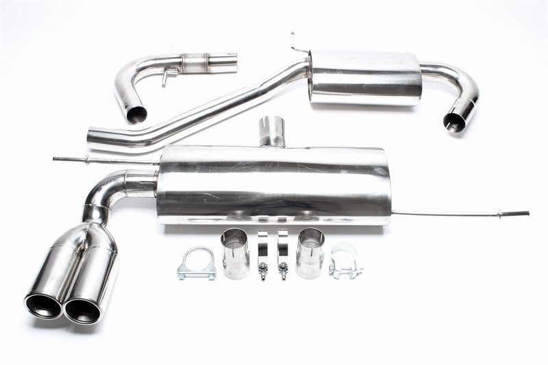 TA Technix Edelstahlanlage Audi A3 8P 2x76mm rund + gebördelt *EVOG5AE276