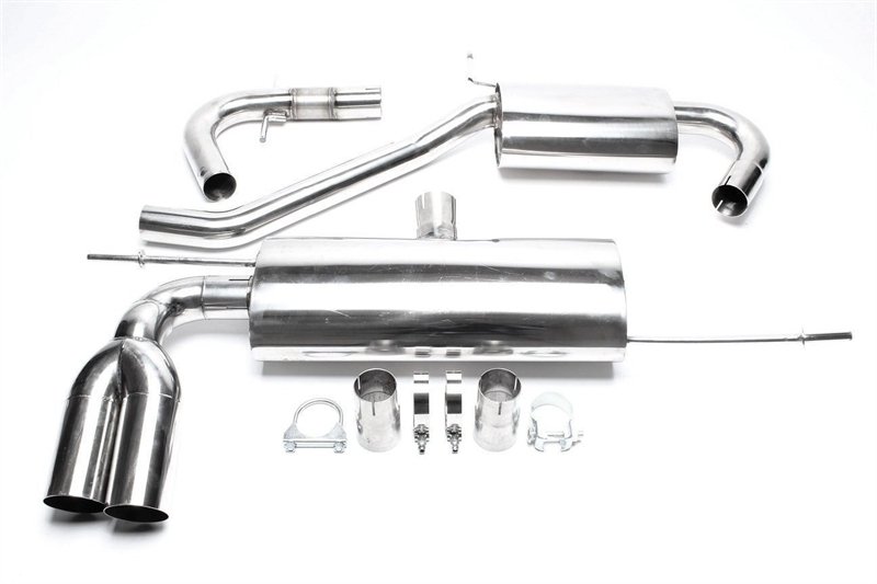 TA Technix Edelstahlanlage Audi A3 8P 2x76mm rund + scharf *EVOG5AE276S-1