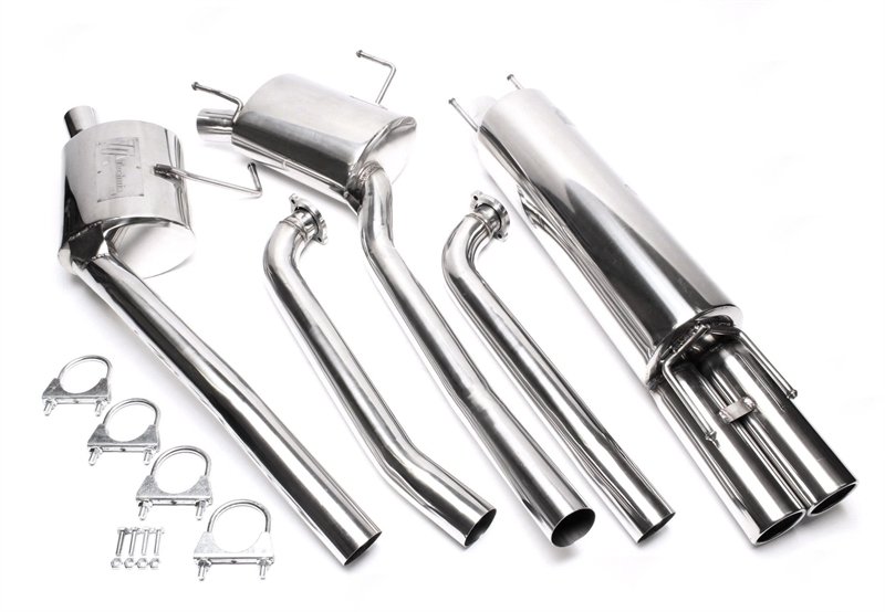 TA Technix Edelstahlanlage Opel Omega B Limousine V94 2 x 76mm rund + gebördelt EVOOB6AE276