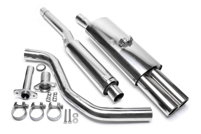 TA Technix Edelstahlanlage VW Polo 86C 2x76mm rund + gebördelt EVOP3AE276