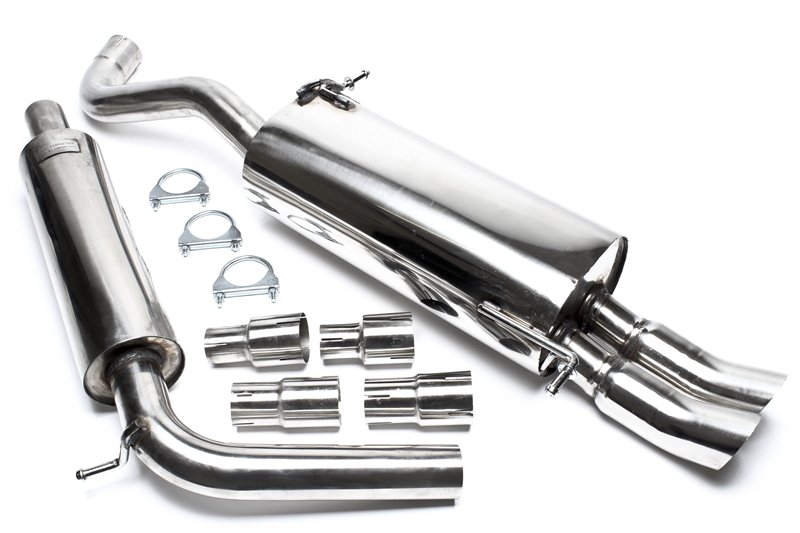TA Technix Edelstahlanlage VW Polo 9N 2x76mm DTM rund + scharf EVOP5AED76