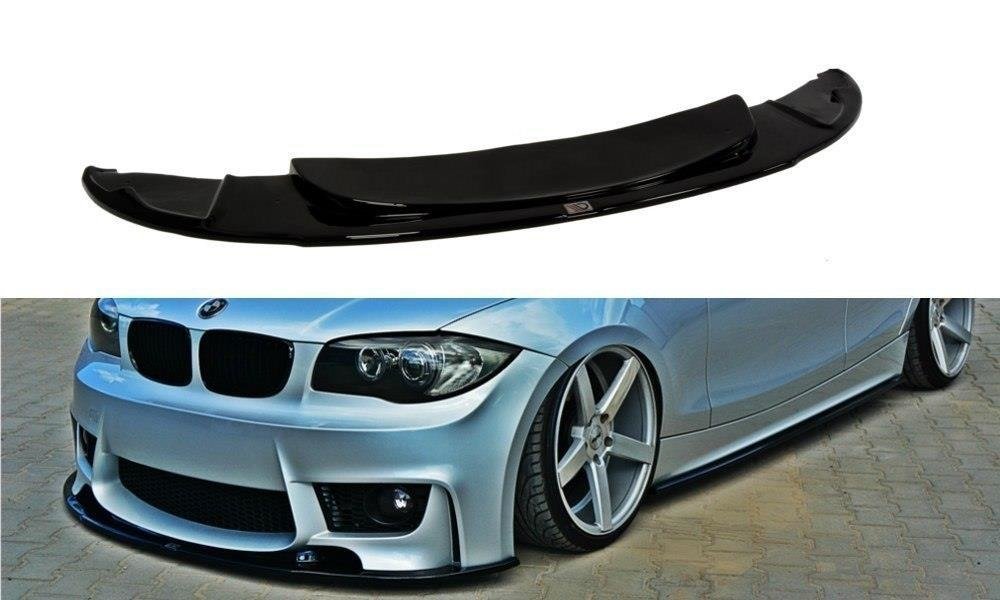 Maxton Front Ansatz für BMW 1er E87 M-Design schwarz Hochglanz BM