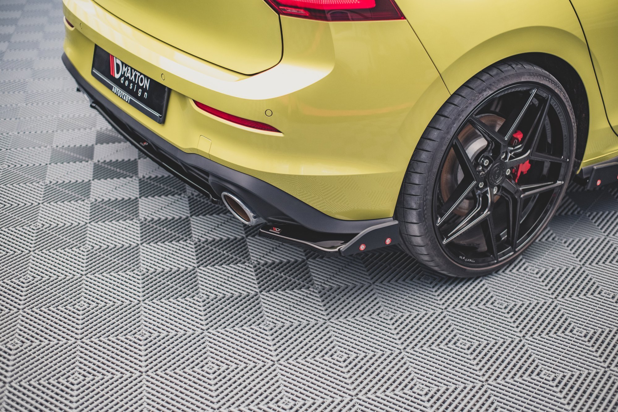 Heck Ansatz Flaps Diffusor für VW GOLF Mk7 GTI CLUBSPORT schwarz