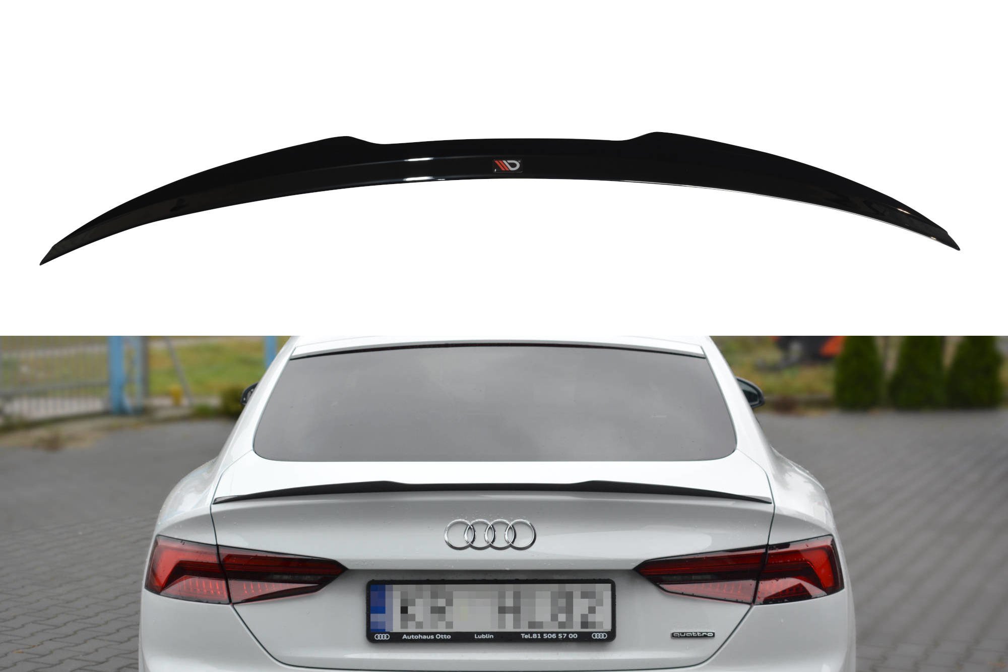 Maxton Spoiler CAP für Audi A5 S-Line F5 Sportback schwarz