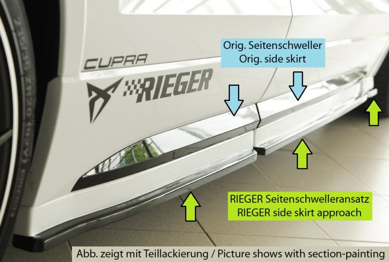 Rieger Seitenschwelleransatz (3-tlg.) Seat Ateca FR (5FP) 05.17-07.20 (bis Facelift) - 27048