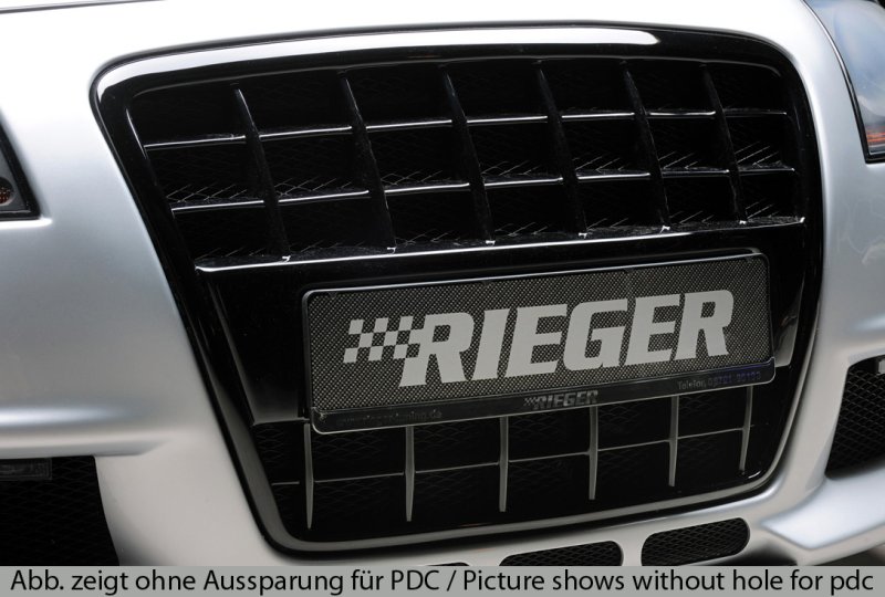 Rieger Grill mit integrierter Kennzeichenauflage schwarz glänzend Audi A4 (8H) 04.02-12.05 (bis Facelift) - 88007