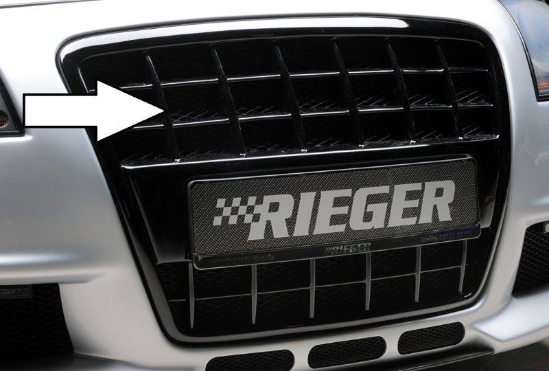 Rieger Grill mit integrierter Kennzeichenauflage schwarz glänzend Audi A4 (8H) 04.02-12.05 (bis Facelift) - 88008