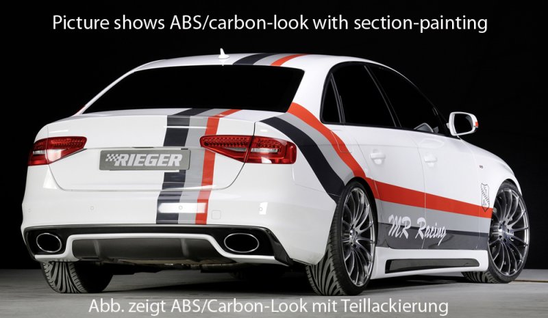 Rieger Heckeinsatz schwarz glänzend Audi A4 (B8/B81) 01.12- (ab Facelift) - 88027