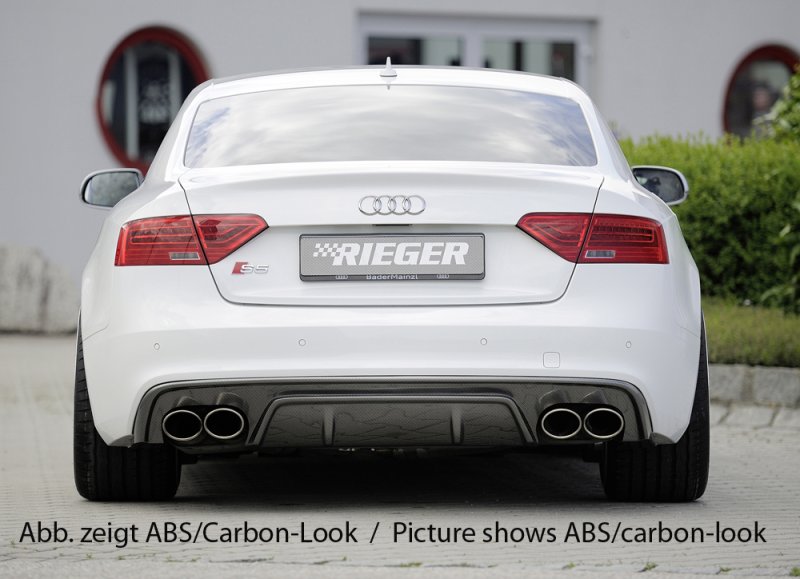 Rieger Heckeinsatz schwarz glänzend Audi A5 (B8/B81) 10.11-06.16 (ab Facelift) - 88038