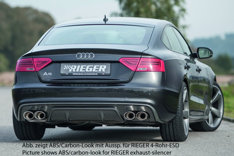 Rieger Heckeinsatz schwarz glänzend Audi A5 (B8/B81) 10.11-06.16 (ab Facelift) - 88041