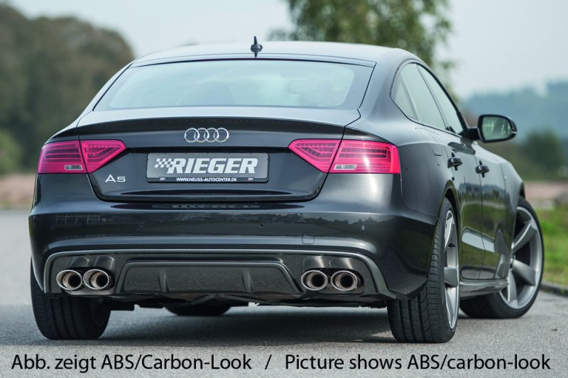 Rieger Heckeinsatz schwarz glänzend Audi A5 (B8/B81) 10.11-06.16 (ab Facelift) - 88043