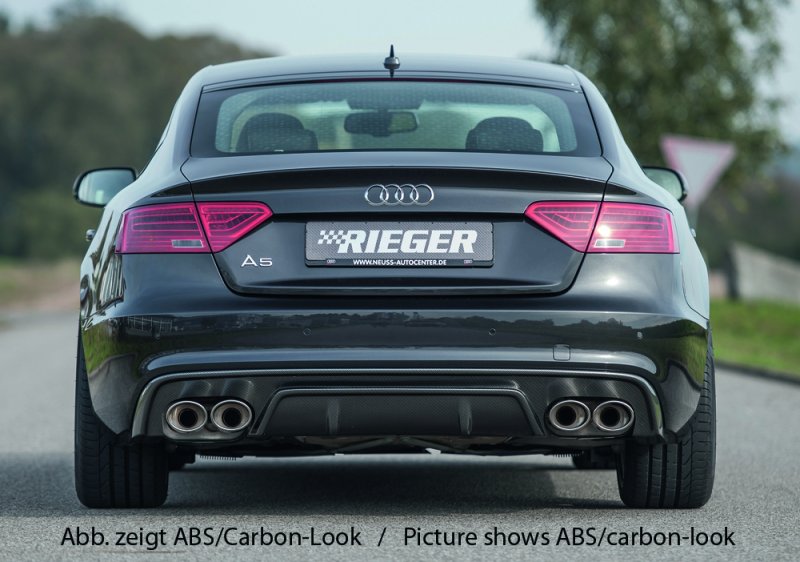 Rieger Heckeinsatz schwarz glänzend Audi A5 (B8/B81) 10.11-06.16 (ab Facelift) - 88043