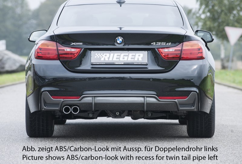 Rieger Heckeinsatz schwarz glänzend BMW 4er F32 (3C) 07.15- (ab Facelift) LCI - 88070