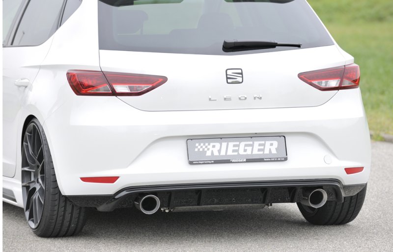 Rieger Heckschürzenansatz schwarz glänzend Seat Leon (5F) 10.12-12.16 (bis Facelift) - 88090