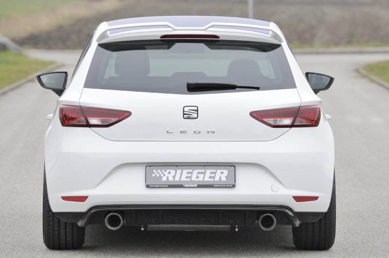 Rieger Heckschürzenansatz schwarz glänzend Seat Leon (5F) 10.12-12.16 (bis Facelift) - 88090