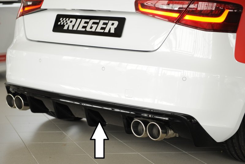 Rieger Heckeinsatz (GBL56787) schwarz glänzend Audi A3 (8V) 07.12-08.16 (bis Facelift) - 88101