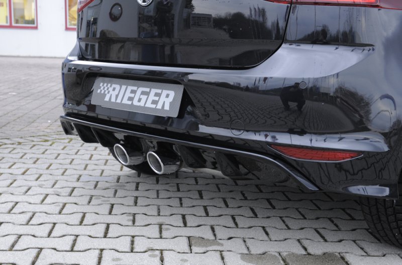 Rieger Heckeinsatz für R-Line Heckschürze schwarz glänzend VW Golf 7 R-Line 10.12-12.16 (bis Facelift) - 88102
