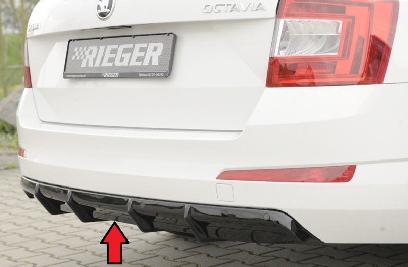 Rieger Heckeinsatz schwarz glänzend Skoda Octavia (5E) 02.13-01.17 (bis Facelift) - 88111