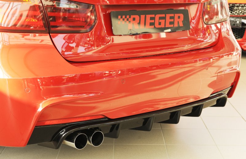 Rieger Heckeinsatz schwarz glänzend BMW 3er F30 (3L) 02.12-06.15 (bis Facelift) - 88121