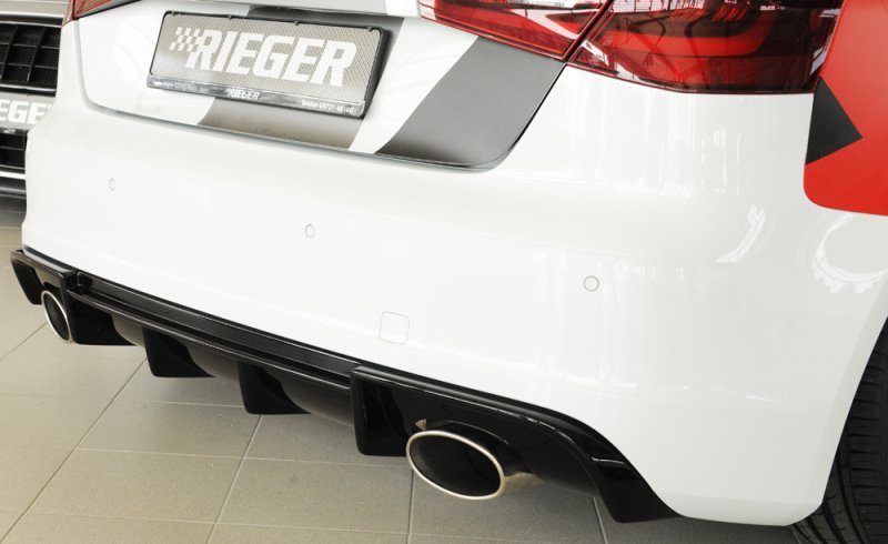 Rieger Heckeinsatz schwarz glänzend Audi A3 (8V) 07.12-08.16 (bis Facelift) - 88143