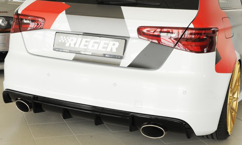 Rieger Heckeinsatz schwarz glänzend Audi A3 (8V) 07.12-08.16 (bis Facelift) - 88143