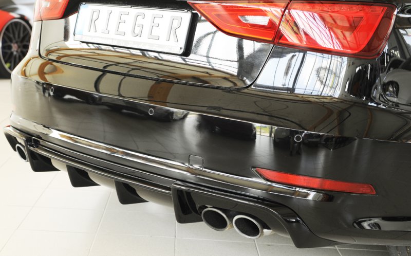 Rieger Heckeinsatz (Typ: 88158) schwarz glänzend Audi A3 S3 (8V) 05.13-08.16 (bis Facelift) - 88164