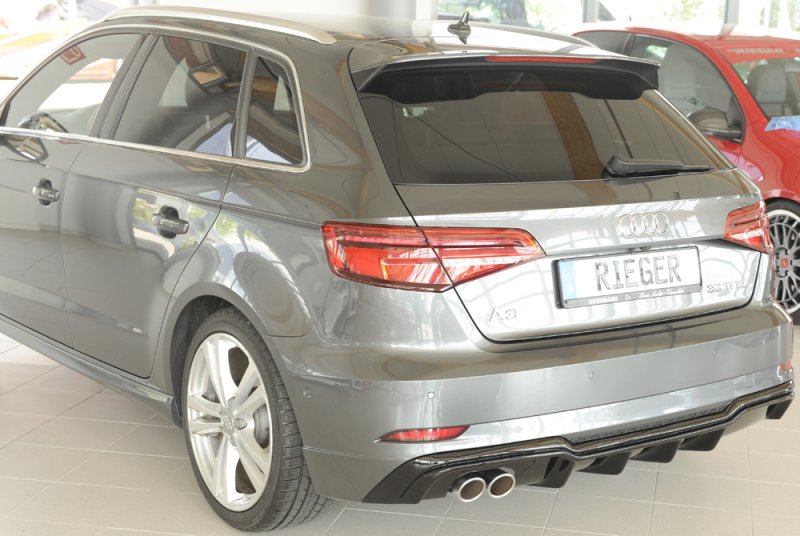 Rieger Heckeinsatz schwarz glänzend Audi A3 (8V) 09.16- (ab Facelift) - 88180
