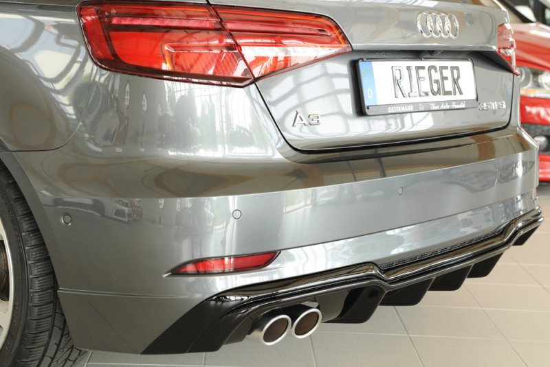 Rieger Heckeinsatz schwarz glänzend Audi A3 (8V) 09.16- (ab Facelift) - 88180
