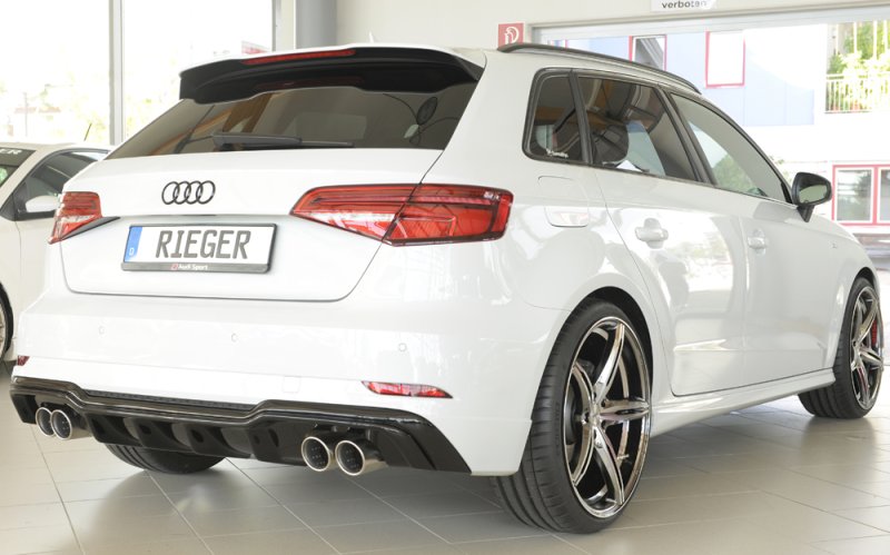 Rieger Heckeinsatz schwarz glänzend Audi A3 (8V) 09.16- (ab Facelift) - 88182