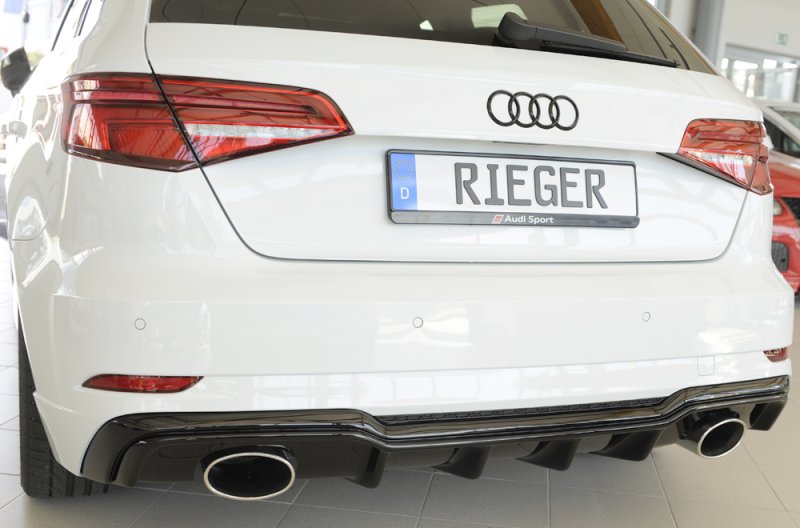 Rieger Heckeinsatz schwarz glänzend Audi A3 (8V) 09.16- (ab Facelift) - 88183