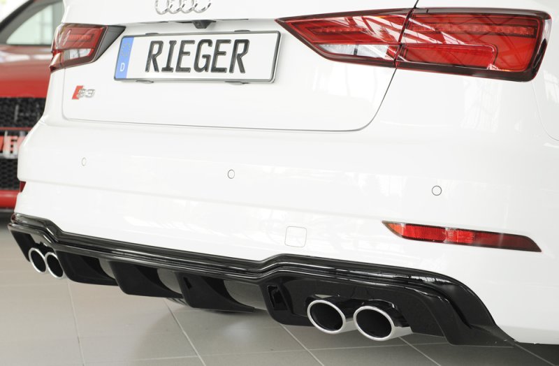 Rieger Heckeinsatz schwarz glänzend Audi A3 S3 (8V) 09.16- (ab Facelift) - 88185