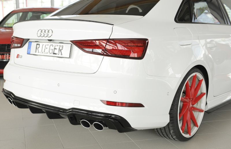 Rieger Heckeinsatz schwarz glänzend Audi A3 S3 (8V) 09.16- (ab Facelift) - 88185