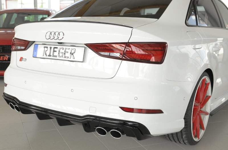 Rieger Heckeinsatz schwarz glänzend Audi A3 S3 (8V) 09.16- (ab Facelift) - 88185