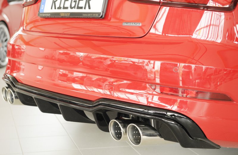 Rieger Heckeinsatz schwarz glänzend Audi A3 (8V) 09.16- (ab Facelift) - 88186