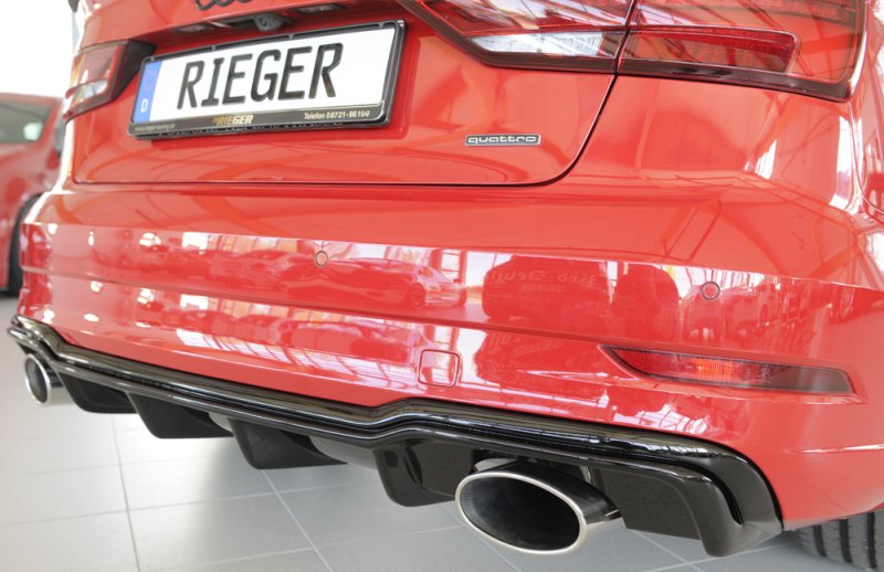 Rieger Heckeinsatz schwarz glänzend Audi A3 (8V) 09.16- (ab Facelift) - 88187