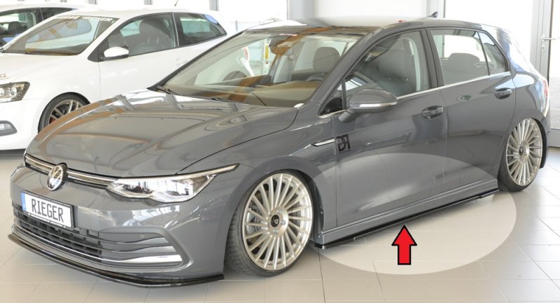 Rieger Seitenschwelleransatz schwarz glänzend VW Golf 7 02.17- (ab Facelift) - 88211