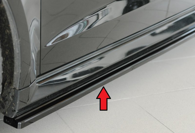 Rieger Seitenschwelleransatz schwarz glänzend Audi RS3 (8V) 02.17- (ab Facelift) - 88232